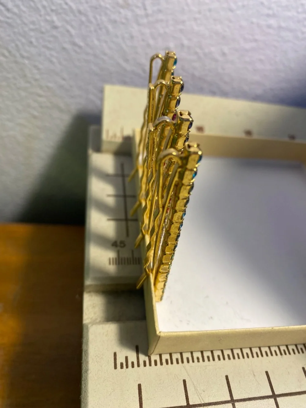 Lelet NY Spectrum Petite Bobbi Swarovski Crystal Gold Plate Hair Pins Set Of 4